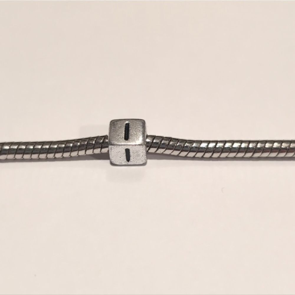 Silver‎ I Spacer Charm for Pandora Style Bracelet